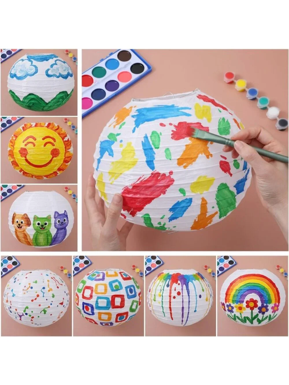 30Pcs White Paper Lanterns - 10